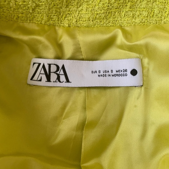 Zara - Lime Green Textured Weave Oversized Long Blazer - Picture 6 of 7